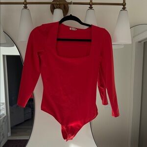 Free people size medium Red Long Sleeve Bodysuit